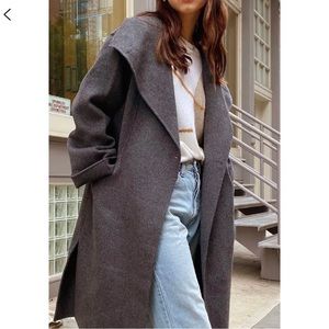 NWT petite studio raven wool grey coat- size XS
